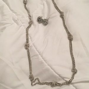 Knot earrings and matching necklace.